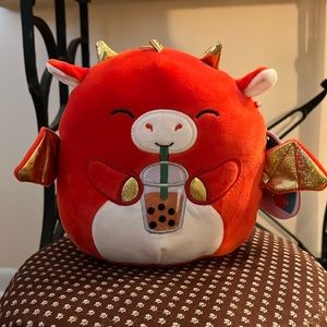 NWT 7.5” Baiden the Dragon with Boba Drink Squishmallow